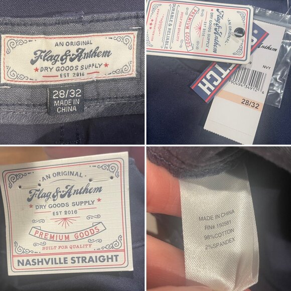 NWT Flag & Anthem Men's 28x32 Castleton Stretch Chino Nashville Straight Pants - Picture 2 of 6